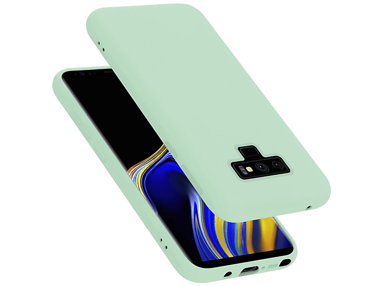 CADORABO Hülle im Liquid Silicone Case Style, Backcover, Samsung, Galaxy NOTE 9, LIQUID HELL GRÜN