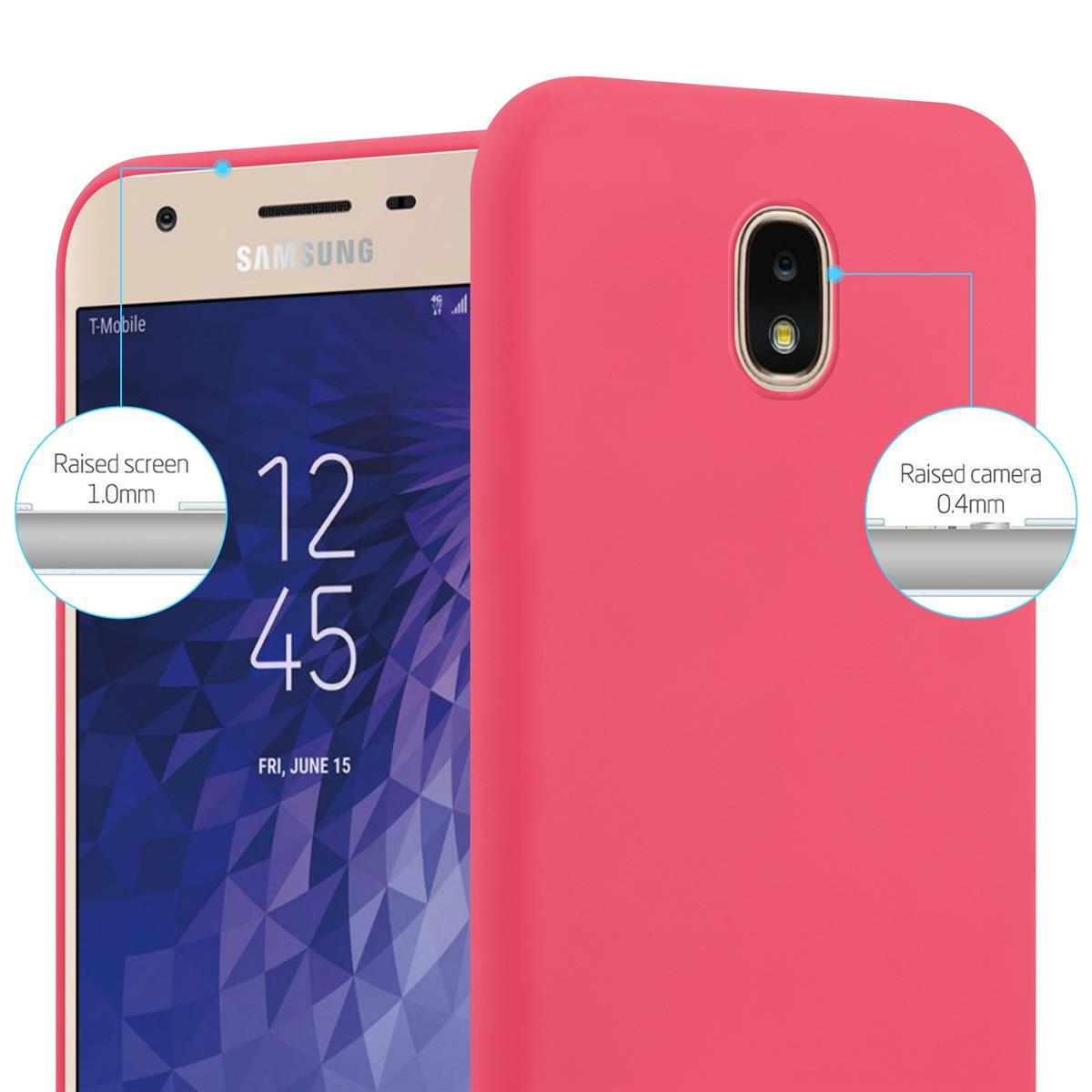 CADORABO Hülle im TPU Candy 2018, CANDY ROT Samsung, J3 Galaxy Backcover, Style