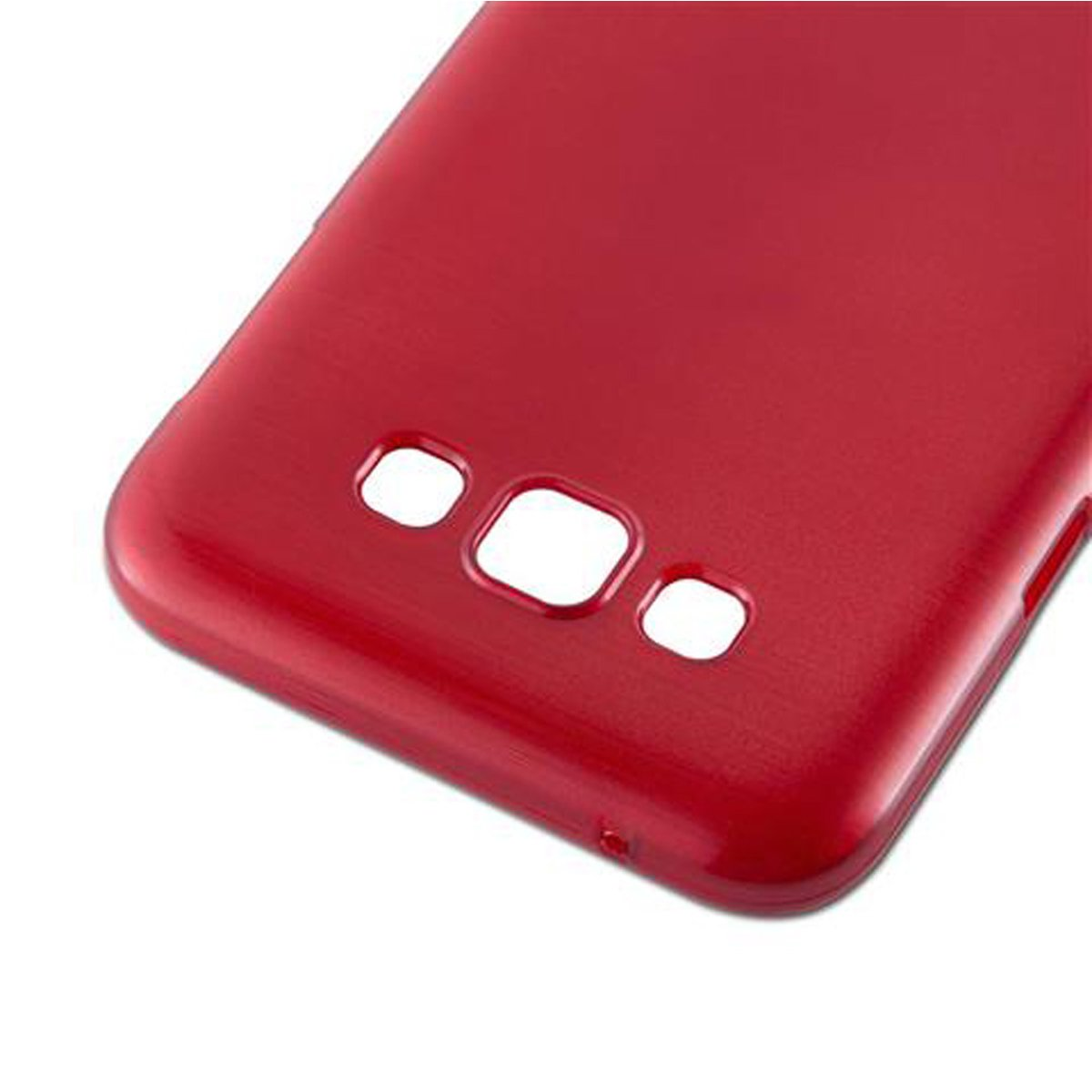 CADORABO TPU Brushed Hülle, Backcover, E7, Galaxy Samsung, ROT