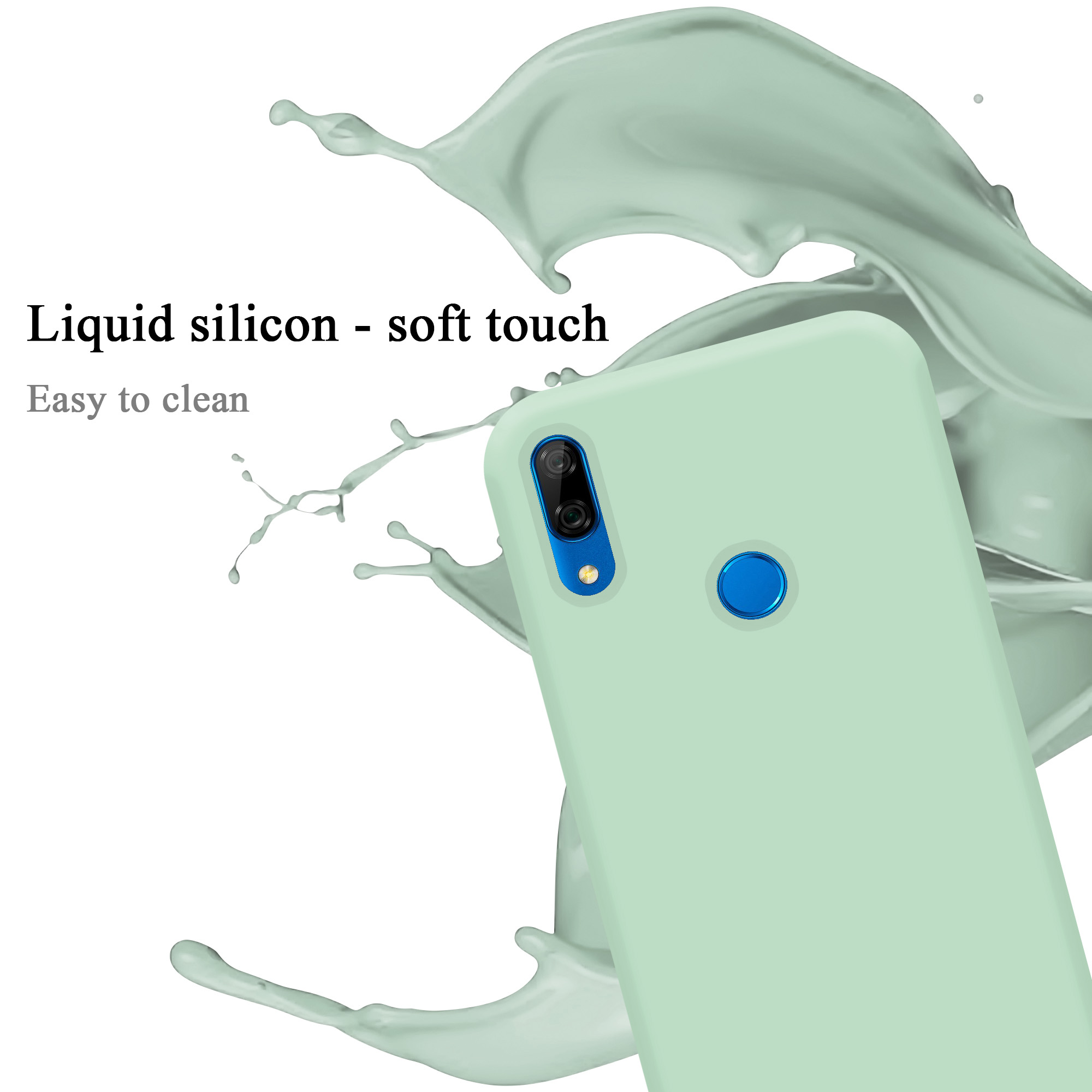 CADORABO Hülle Silicone Liquid im SMART PLUS, Enjoy PRIME HELL P Y9 LIQUID 2019 / Style, Huawei, 10 Case Z Backcover, / GRÜN