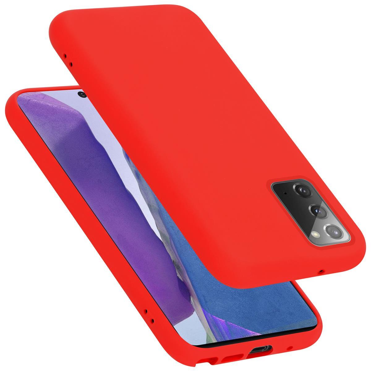 CADORABO Hülle im Liquid Silicone LIQUID Samsung, ROT Case Galaxy Style, NOTE Backcover, 20