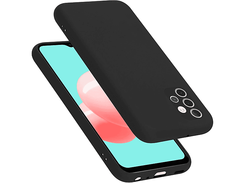 CADORABO Hülle im Liquid Silicone Case Style, Backcover, Samsung, Galaxy A32 4G, LIQUID SCHWARZ