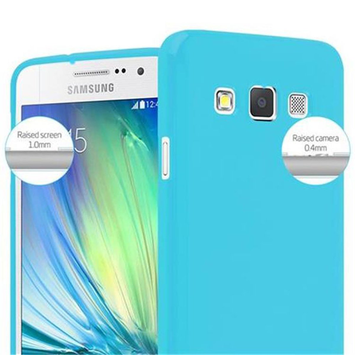 Jelly BLAU Samsung, A3 JELLY 2015, CADORABO Galaxy HELL Backcover, TPU Handyhülle,