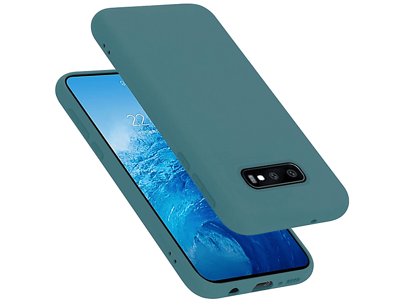 CADORABO Hülle im Liquid Silicone Case Style, Backcover, Samsung, Galaxy S10e, LIQUID GRÜN