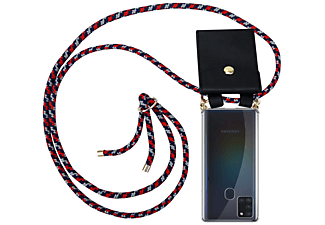 carcasa de móvil  - Funda flexible para móvil - Carcasa de TPU Silicona ultrafina CADORABO, Samsung, Galaxy A21s, rojo azul blanco