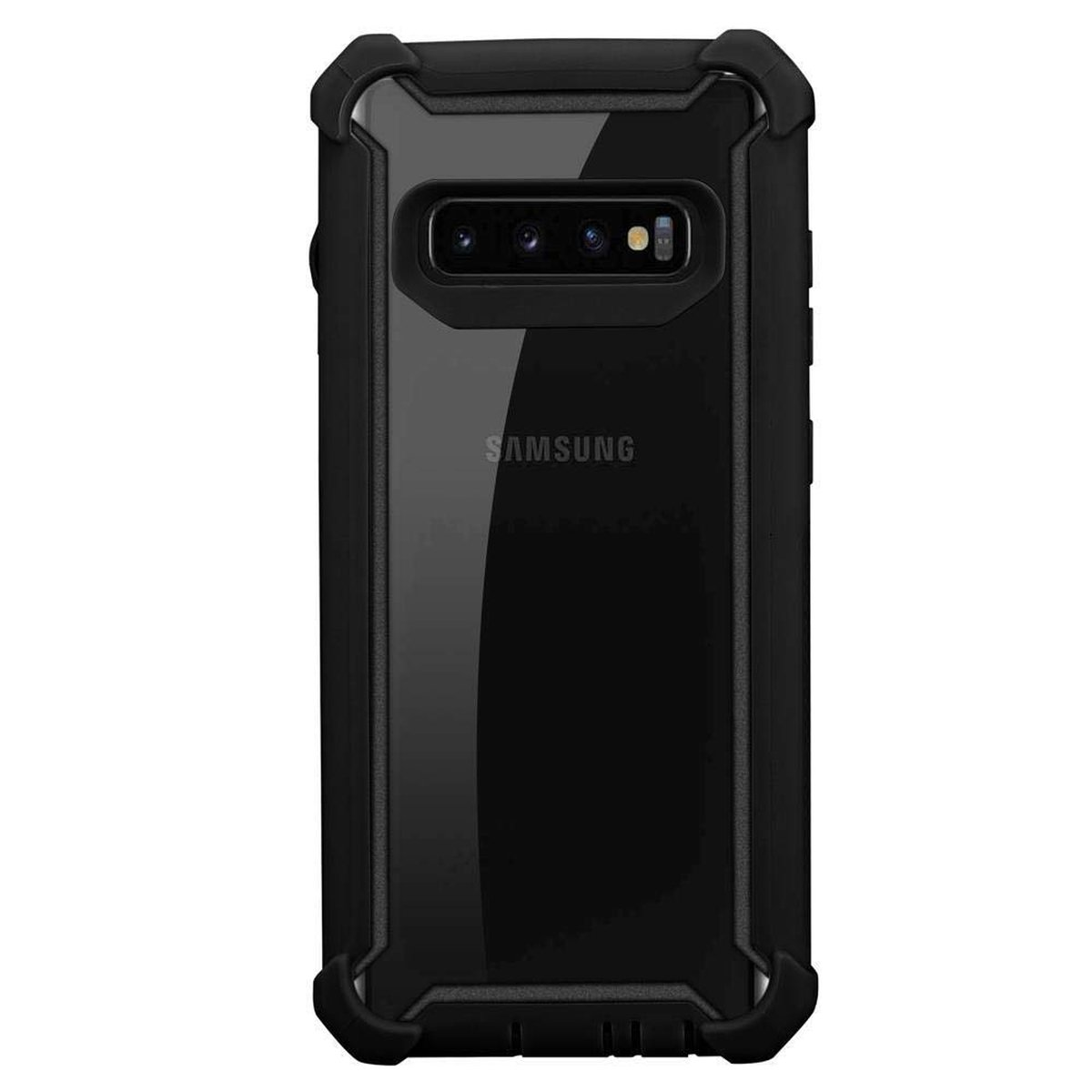 CADORABO Hybrid Hülle Samsung, SCHWARZ S10 Galaxy Backcover, Schutz, ERLEN PLUS, 2-in-1
