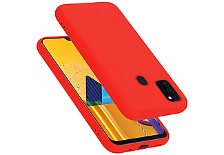 carcasa de móvil  - Funda flexible para móvil - Carcasa de TPU Silicona ultrafina CADORABO, Samsung, Galaxy M30S, liquid rojo
