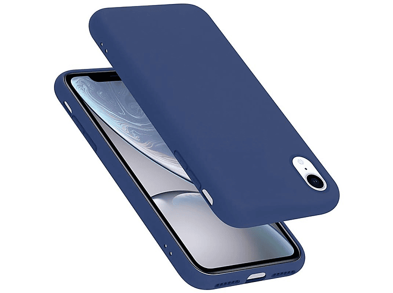 XR, Case CADORABO BLAU Apple, Hülle LIQUID Backcover, Silicone im Liquid Style, iPhone