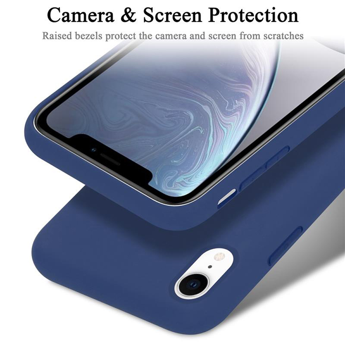 im Style, XR, BLAU Case iPhone LIQUID Backcover, CADORABO Liquid Hülle Silicone Apple,