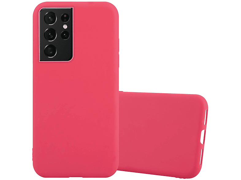 Hülle Galaxy CADORABO CANDY Candy Samsung, S21 Style, ROT ULTRA, im Backcover, TPU