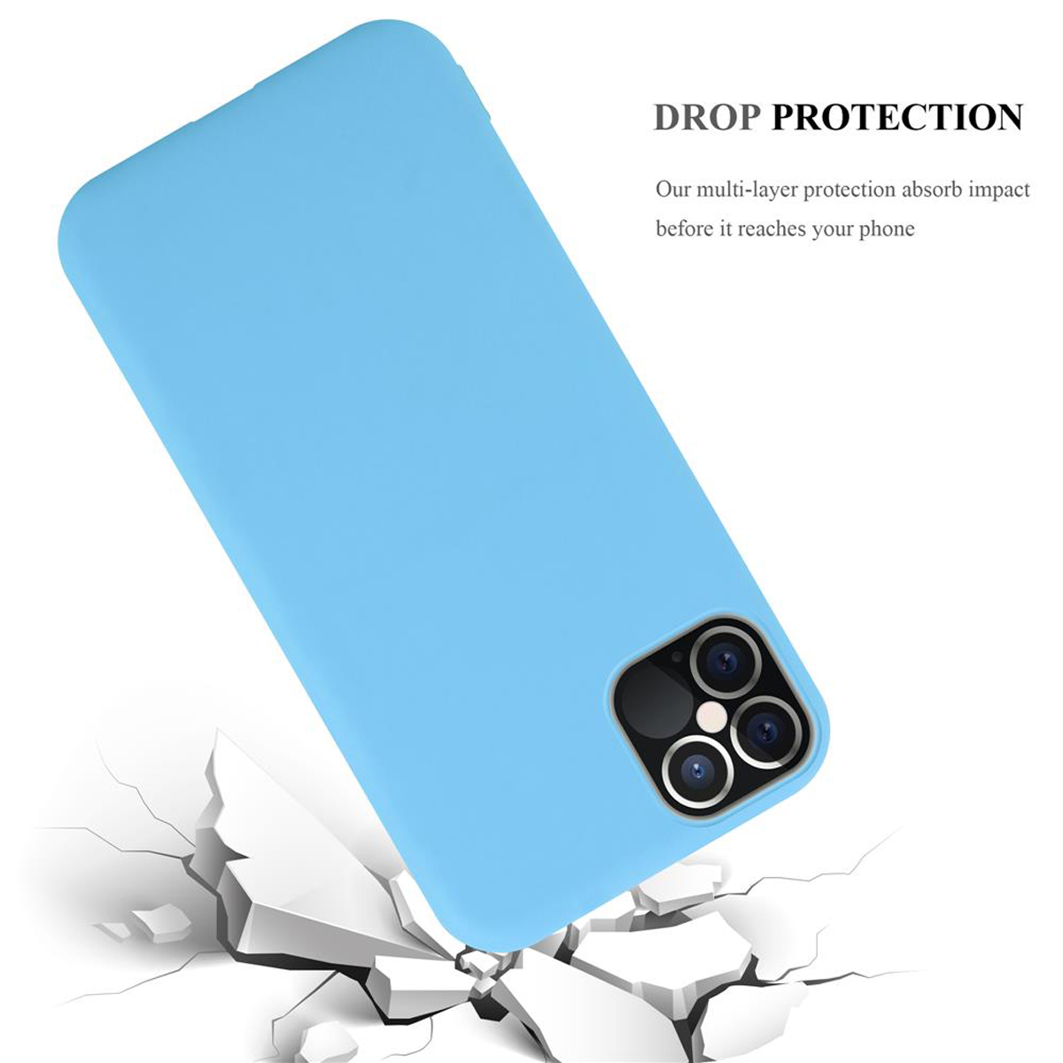 CADORABO Hülle im PRO, 12 iPhone Candy Backcover, / 12 Apple, BLAU Style, CANDY TPU