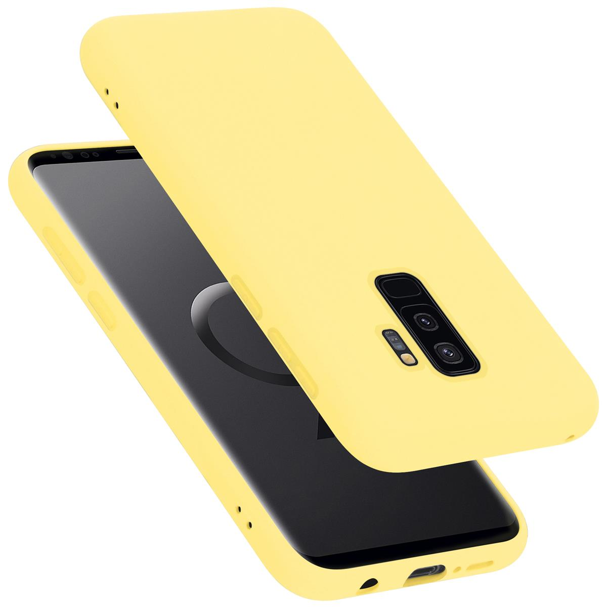 Case PLUS, Galaxy S9 im Hülle Style, GELB Silicone Samsung, Liquid LIQUID CADORABO Backcover,