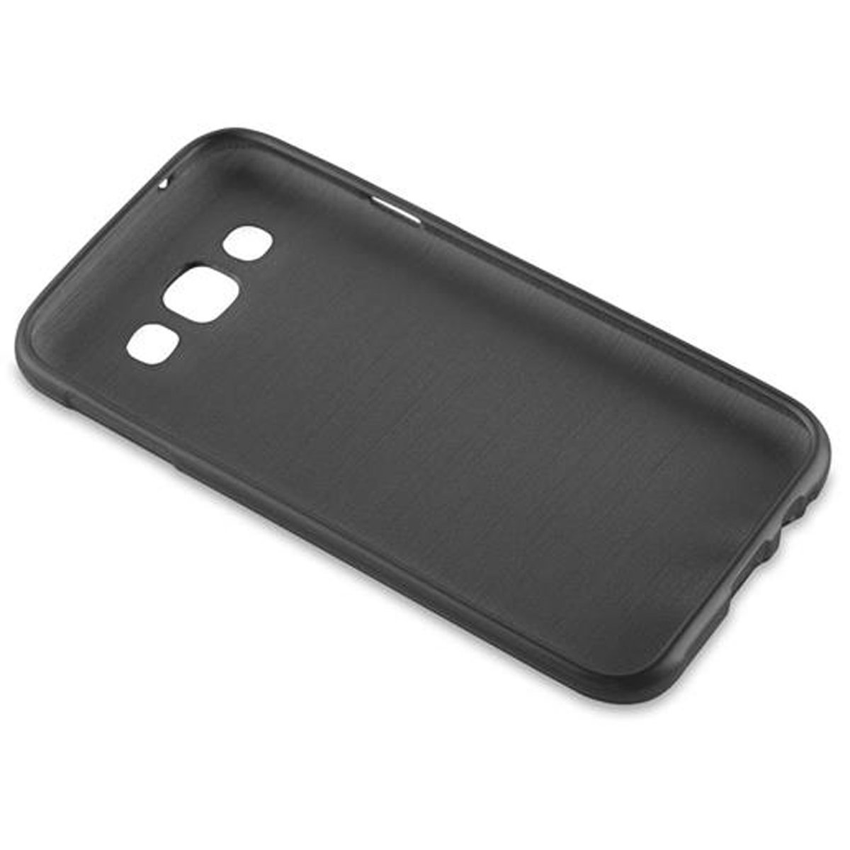 E5, SCHWARZ TPU Backcover, Hülle, CADORABO Samsung, Galaxy Brushed