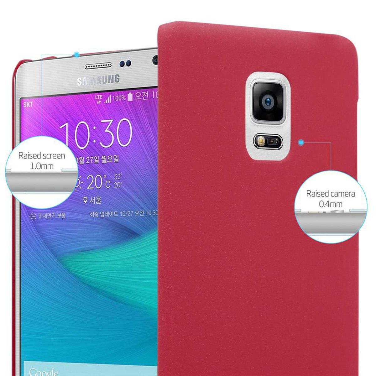 FROSTY im Backcover, Samsung, Style, CADORABO NOTE Hülle Case EDGE, ROT Galaxy Frosty Hard