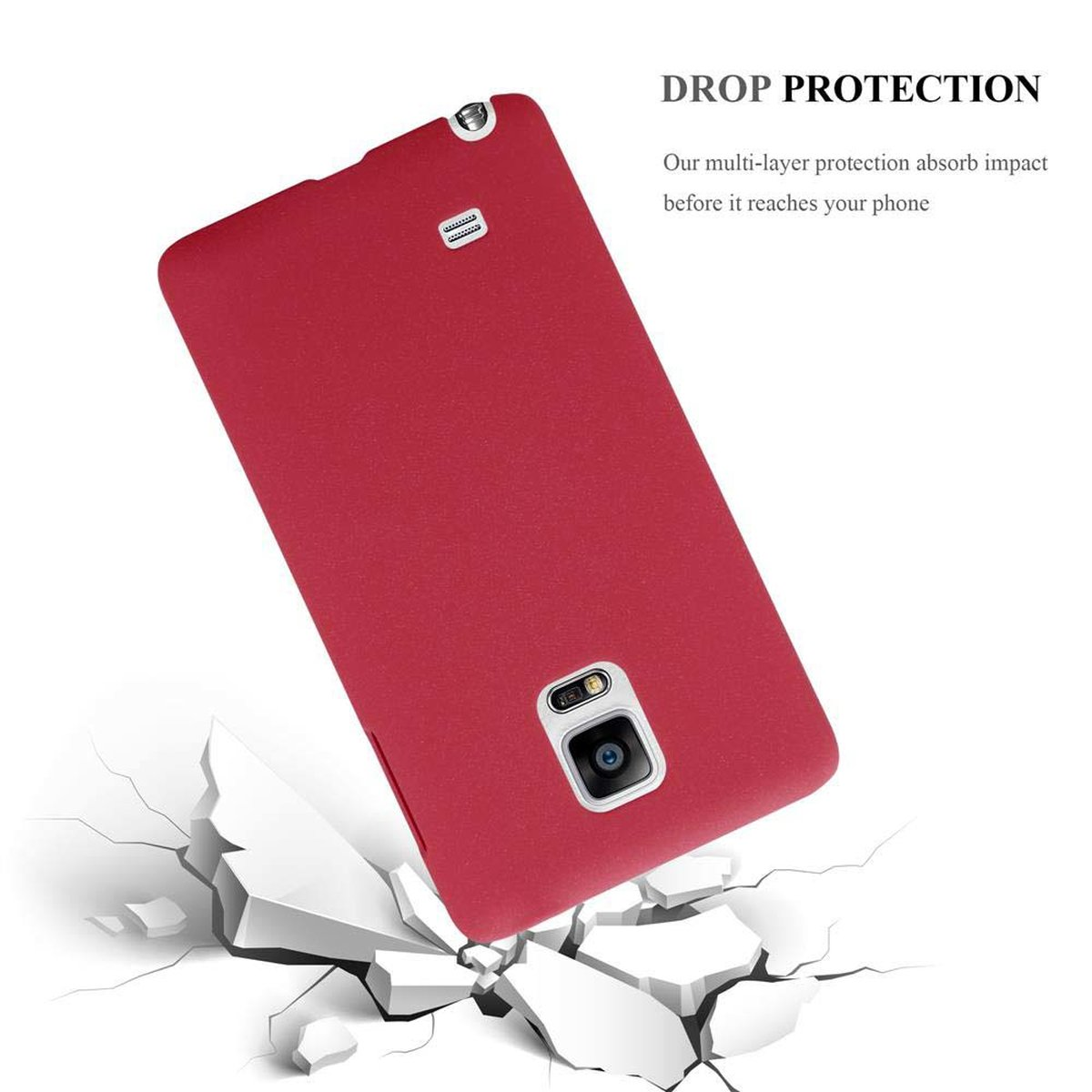CADORABO Hülle im Samsung, NOTE FROSTY ROT Galaxy EDGE, Style, Hard Frosty Case Backcover