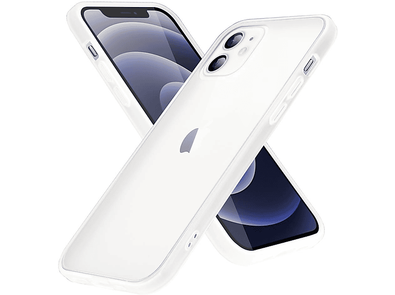 CADORABO 12 Matt iPhone Silikon Hülle Rückseite, / matter Hybrid Innenseite und mit PRO, 12 Schutzhülle Kunststoff TPU Backcover, Transparent Apple,