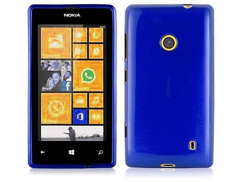 Nokia, Backcover, BLAU Hülle, TPU 525, Lumia Brushed CADORABO