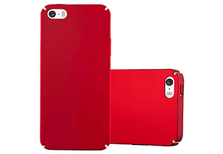carcasa de móvil Funda rígida para móvil de plástico duro – Carcasa Hard Cover protección;CADORABO, Apple, iPhone 5 / iPhone 5S / iPhone SE, metal rojo