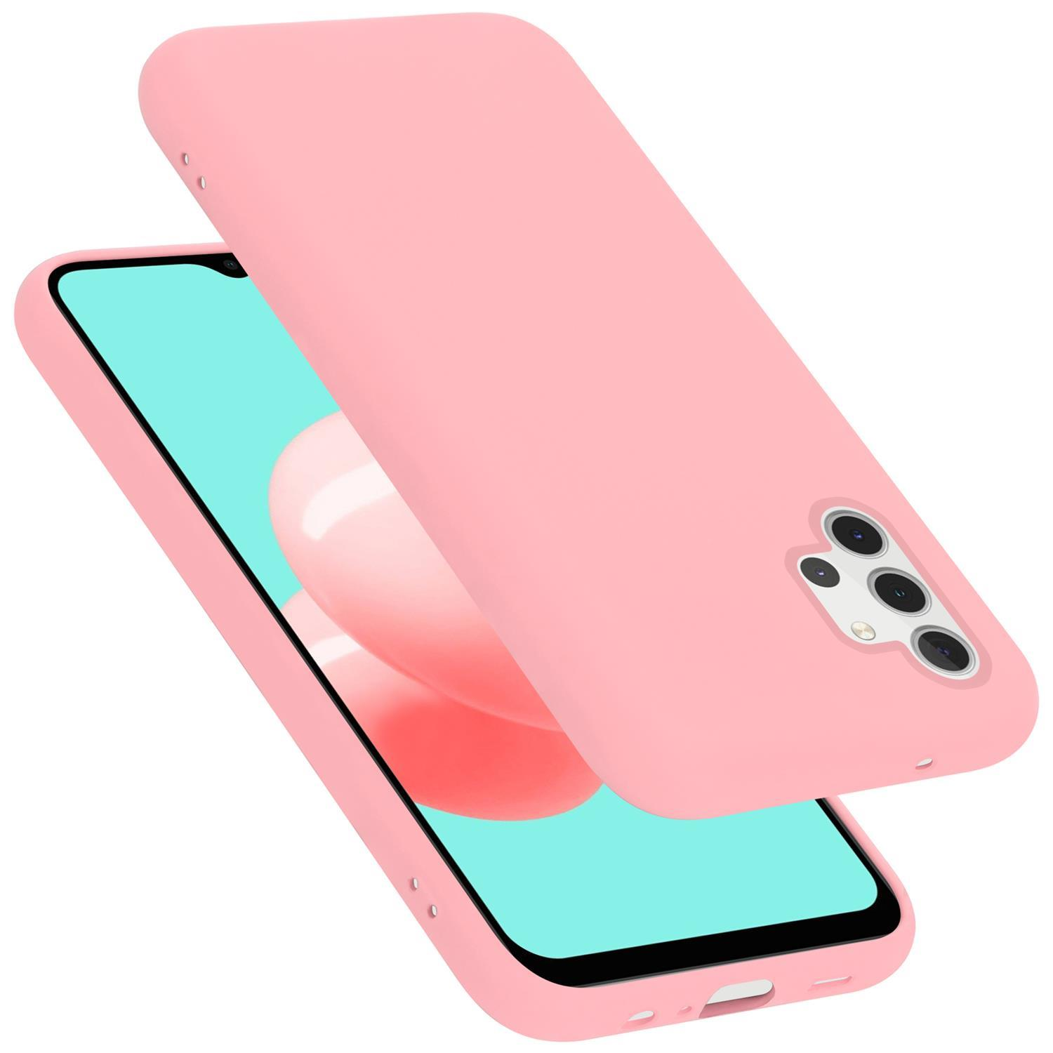 Eine rosa Handyhülle, eine zeigt die Rückseite mit der Kamera, die andere die Vorderseite.