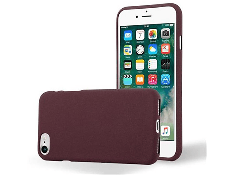 CADORABO TPU Frosted Schutzhülle, Backcover, Apple, iPhone 7 / 7S / 8 / SE 2020, FROST BORDEAUX LILA | Backcover