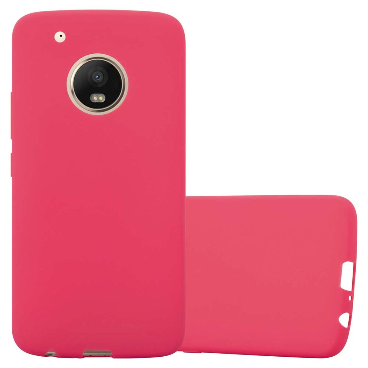 CADORABO Hülle im TPU Motorola, Backcover, Style, Candy G5 MOTO PLUS, CANDY ROT