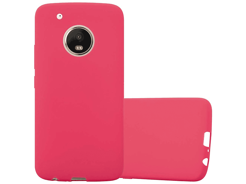 CADORABO Hülle im TPU Candy Style, Backcover, Motorola, MOTO G5 PLUS, CANDY ROT