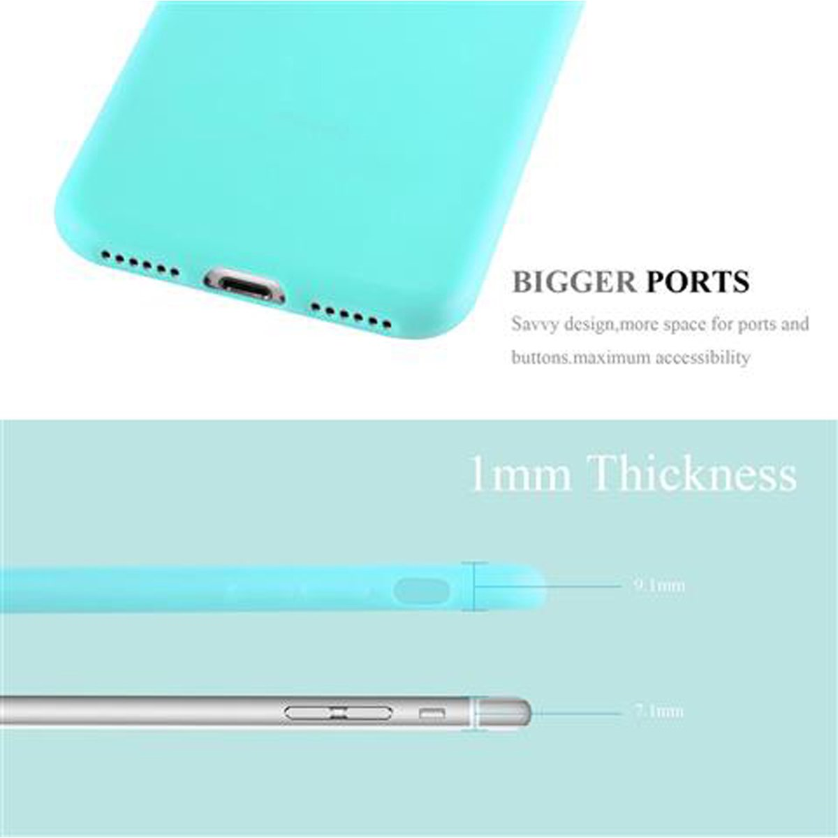 / TPU / Candy CANDY BLAU iPhone Apple, 2020, CADORABO Backcover, 7 Style, Hülle 7S / im SE 8