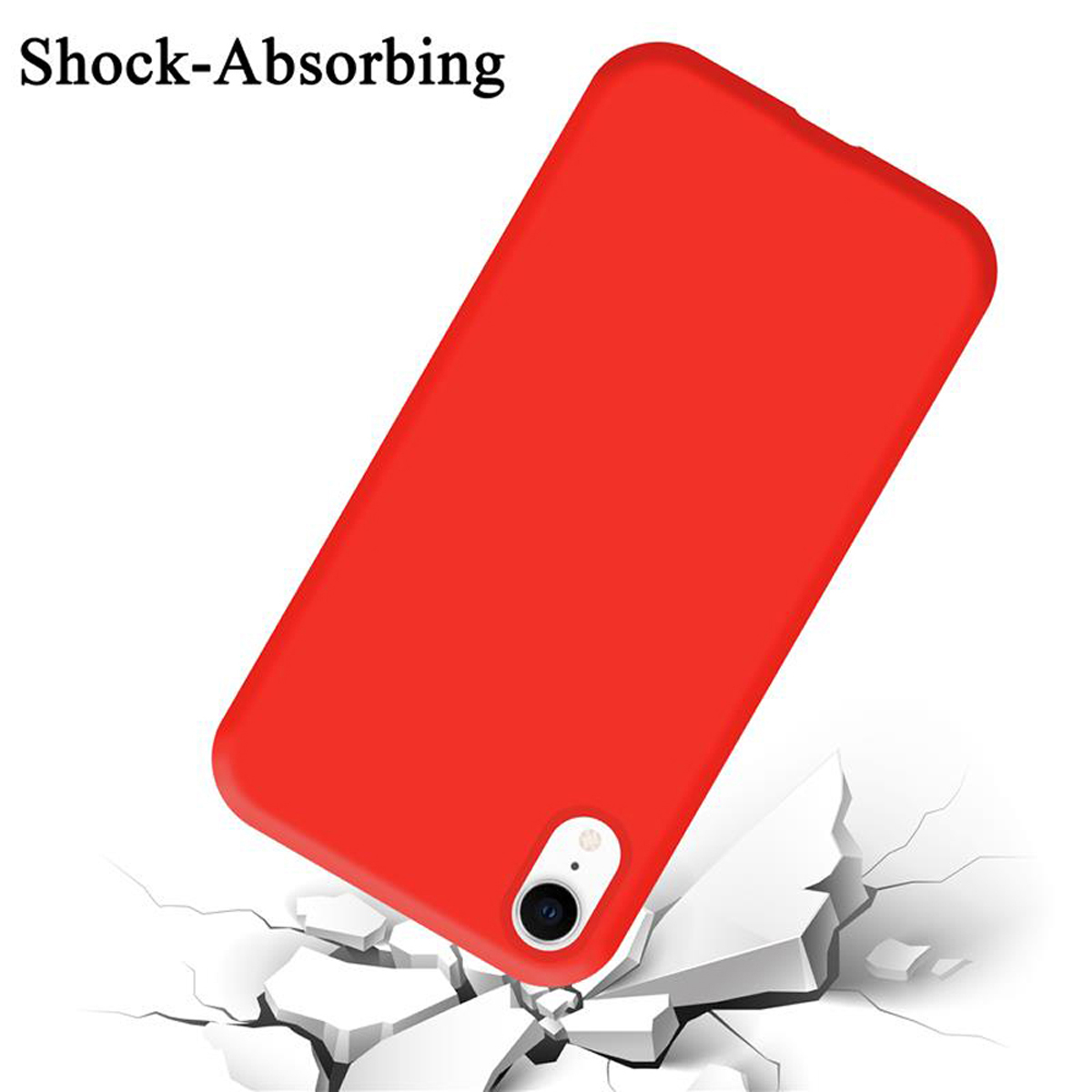 CADORABO Hülle im Silicone Liquid Backcover, Case Style, Apple, ROT LIQUID XR, iPhone