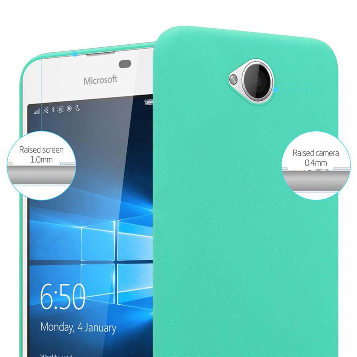 CADORABO Hülle im Hard Case 650, FROSTY Frosty Lumia Style, GRÜN Backcover, Nokia