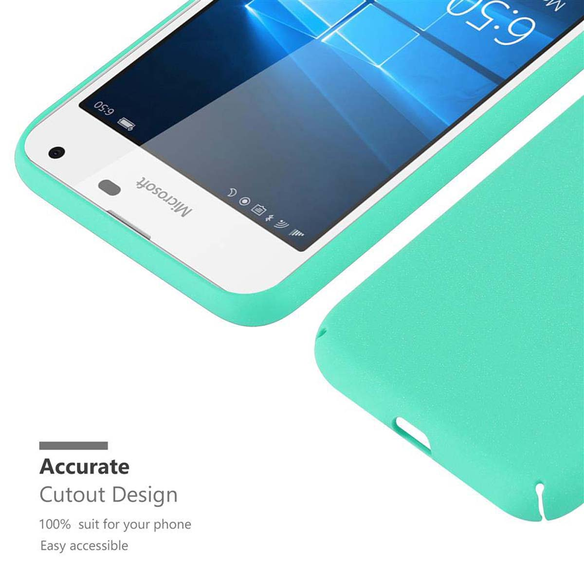 CADORABO Hülle im Hard Case 650, FROSTY Frosty Lumia Style, GRÜN Backcover, Nokia