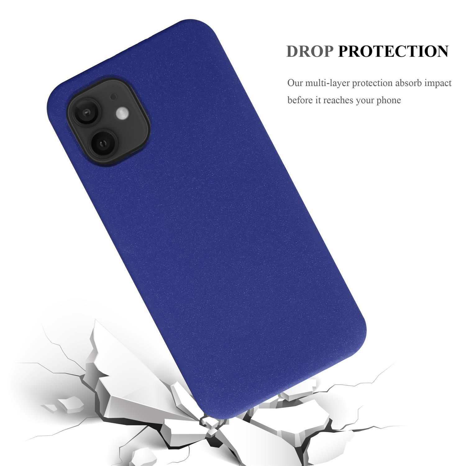 CADORABO TPU Frosted Schutzhülle, DUNKEL Backcover, PRO, iPhone BLAU Apple, 12 FROST / 12