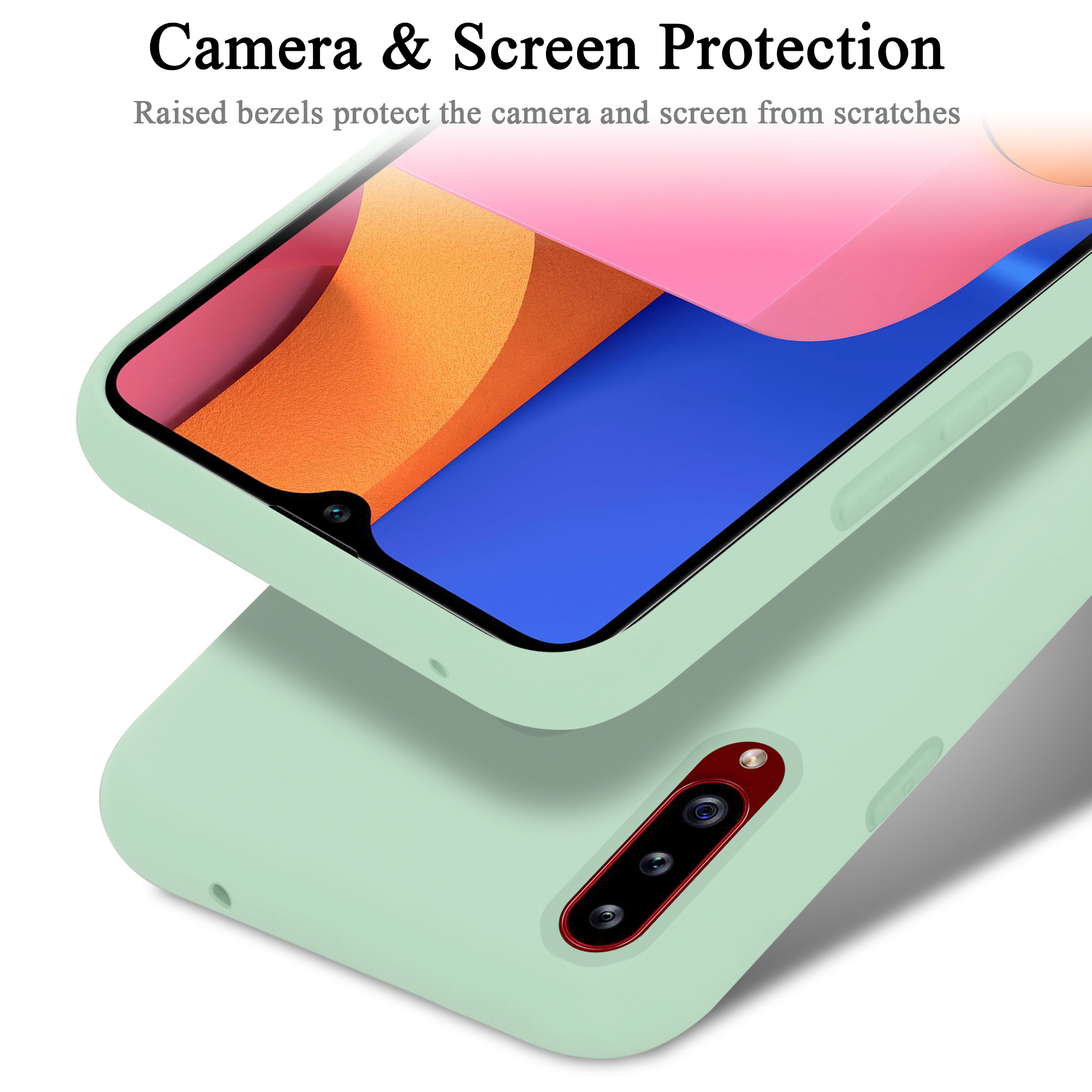 Custodia per telefono con schermo e fotocamera protetti.