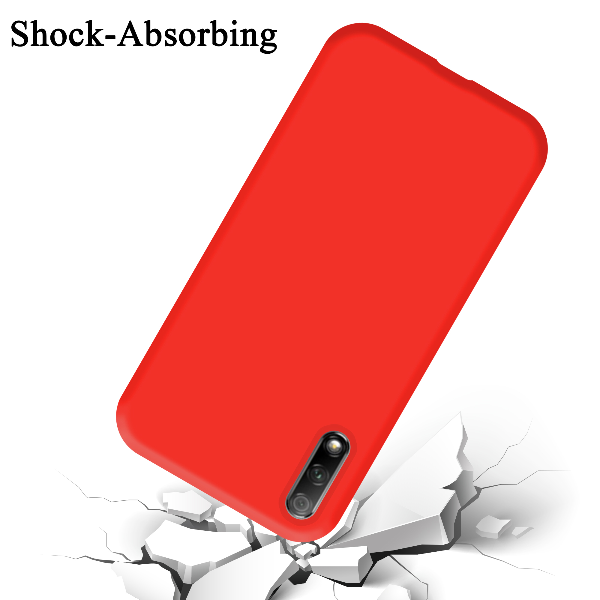 CADORABO Hülle ROT Backcover, Style, im Huawei, Case Y9S, Silicone LIQUID Liquid