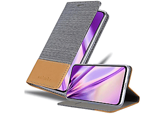 carcasa de móvil  - Funda libro para Móvil - Carcasa protección resistente de estilo libro CADORABO, Xiaomi, Mi 9, gris claro 80