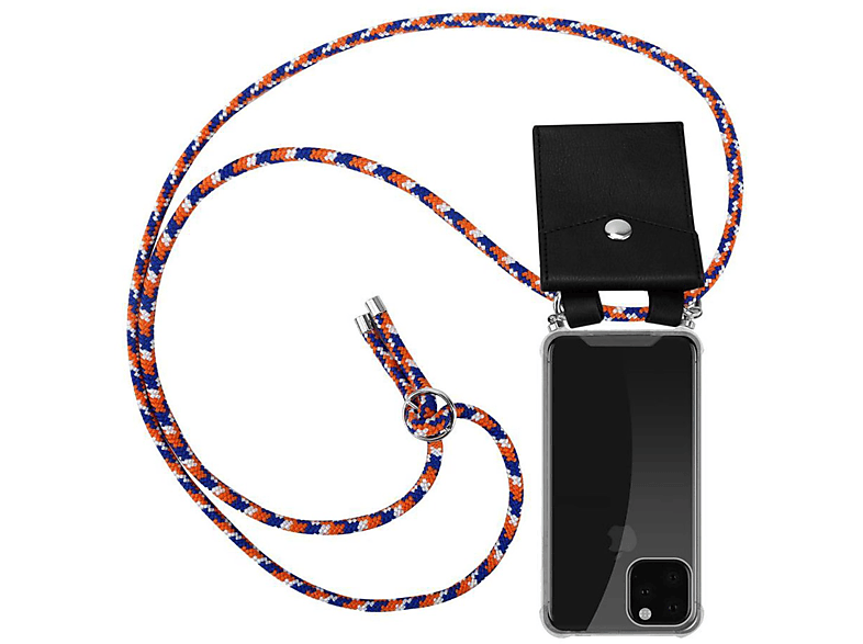 Kordel Apple, ORANGE und Kette Ringen, PRO, BLAU Handy Backcover, CADORABO mit 11 WEIß abnehmbarer Silber iPhone Band Hülle,