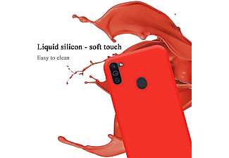 carcasa de móvil  - Funda flexible para móvil - Carcasa de TPU Silicona ultrafina CADORABO, Samsung, Galaxy A11 / M11, liquid rojo
