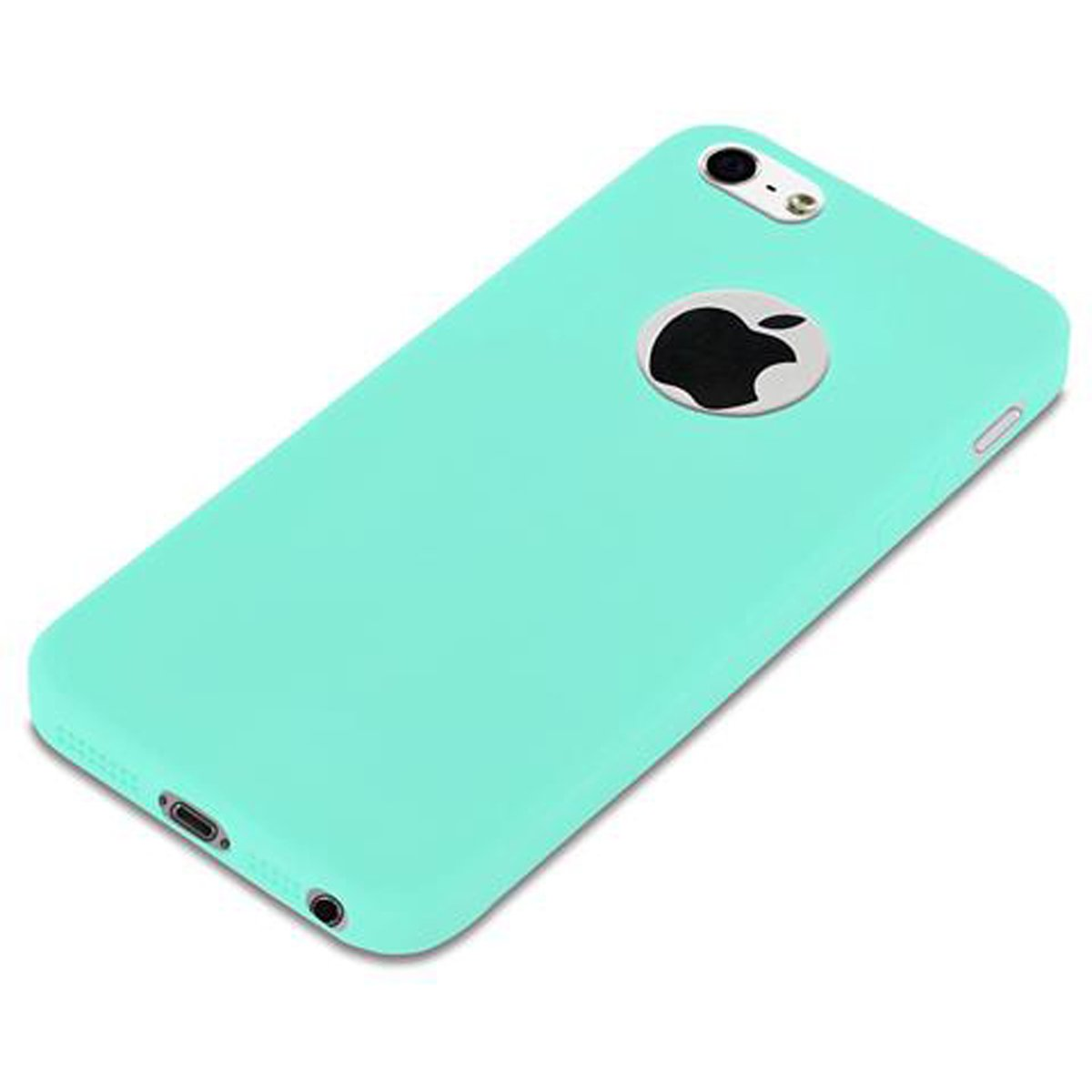 CADORABO Hülle im TPU iPhone 5S 5 / / 2016, SE Apple, Candy Style, BLAU Backcover, CANDY