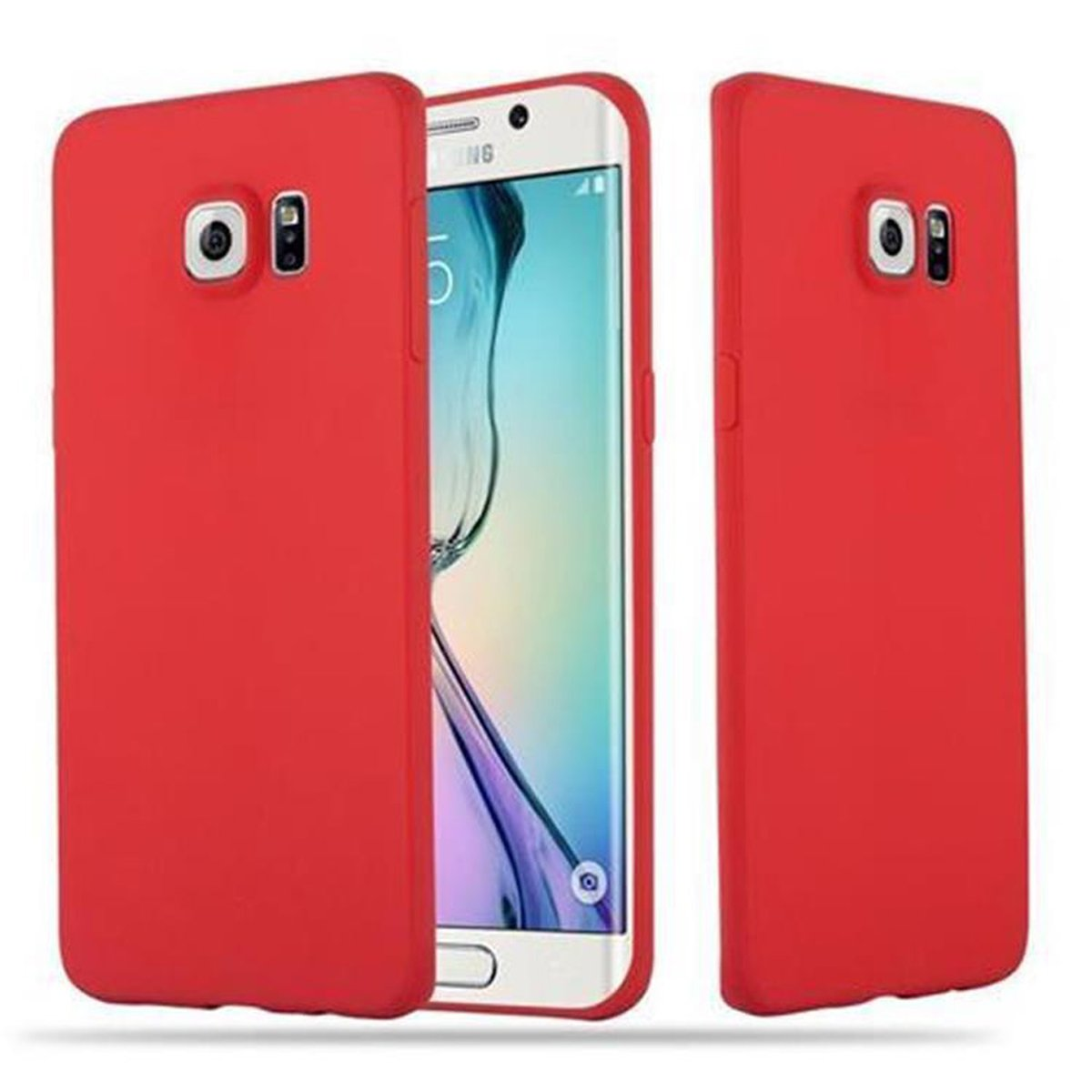 Backcover, CADORABO CANDY Samsung, Hülle Style, im Galaxy EDGE PLUS, TPU S6 Candy ROT