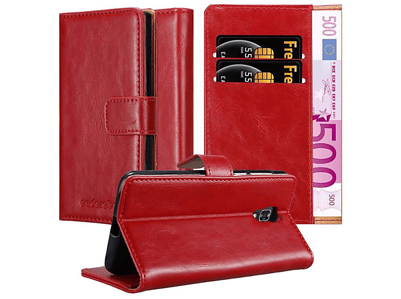 CADORABO Hülle X Bookcover, ROT LG, Luxury SCREEN, Style, WEIN Book