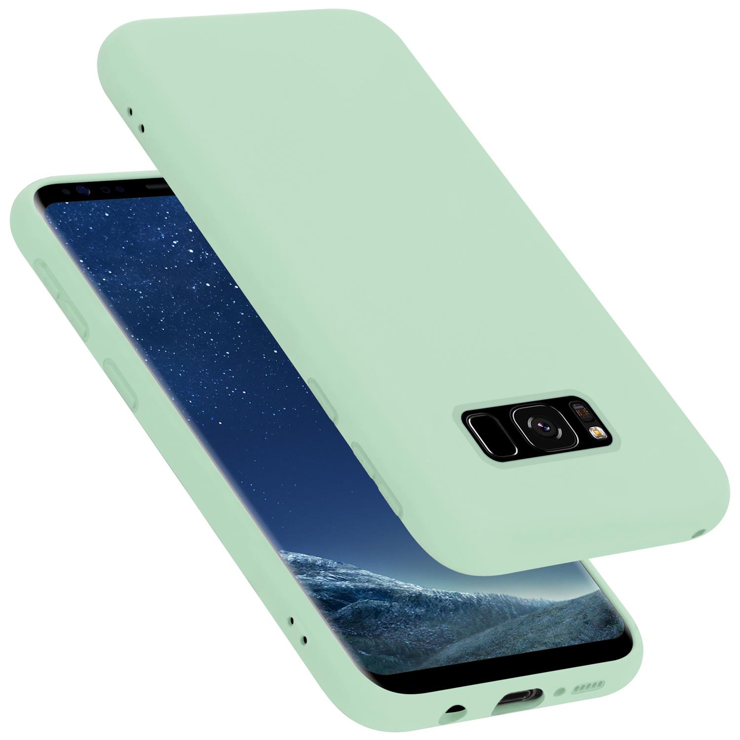 CADORABO Hülle im Liquid S8, Samsung, Silicone Case HELL Galaxy LIQUID Backcover, GRÜN Style