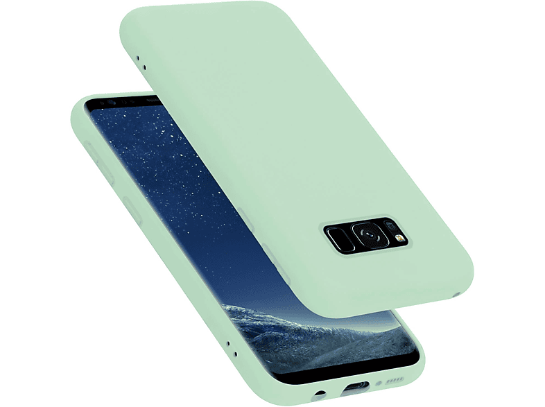 CADORABO Hülle im Liquid S8, Samsung, Silicone Case HELL Galaxy LIQUID Backcover, GRÜN Style