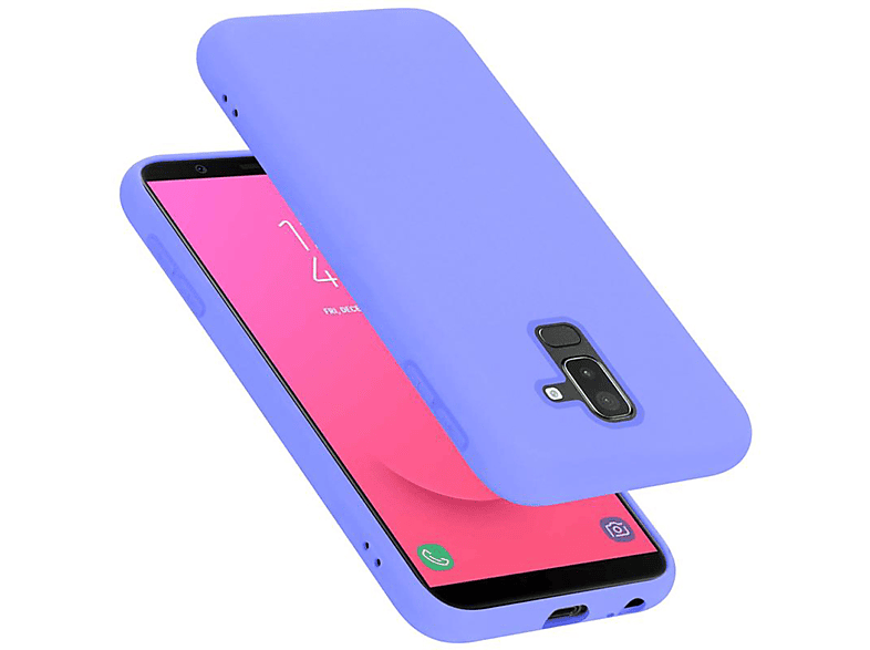 CADORABO Hülle im Liquid Silicone Case Style, Backcover, Samsung, Galaxy A6 PLUS 2018, LIQUID HELL LILA