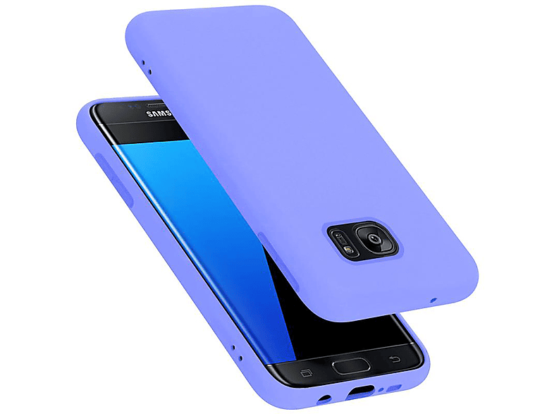 CADORABO Hülle im Liquid Silicone Case Style, Backcover, Samsung, Galaxy S7 EDGE, LIQUID HELL LILA