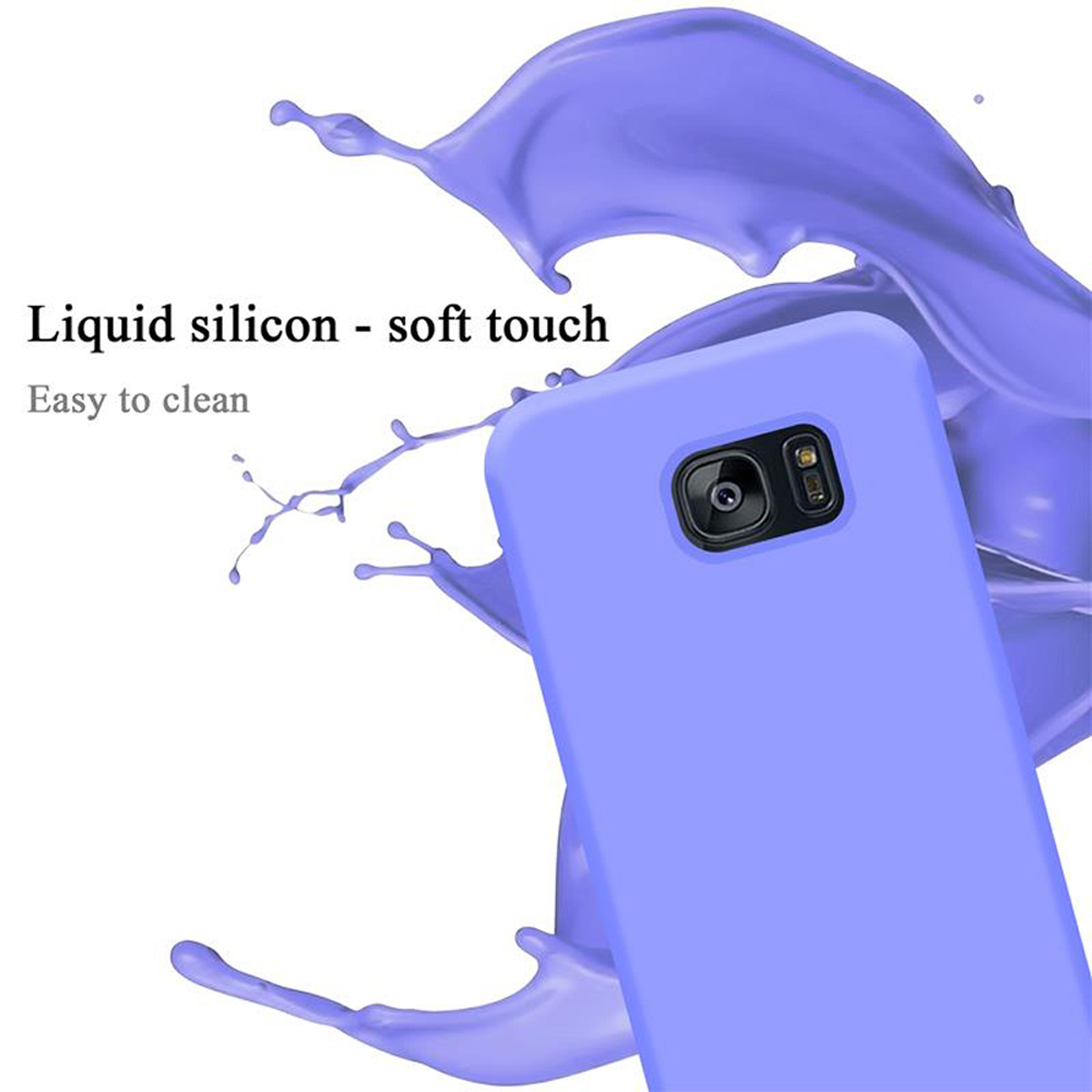 Samsung, Liquid im EDGE, LILA HELL Galaxy Hülle Silicone Case Style, LIQUID Backcover, CADORABO S7