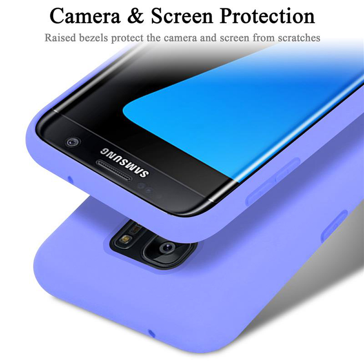 CADORABO Hülle im Liquid Silicone LIQUID LILA HELL Galaxy Backcover, S7 EDGE, Case Samsung, Style