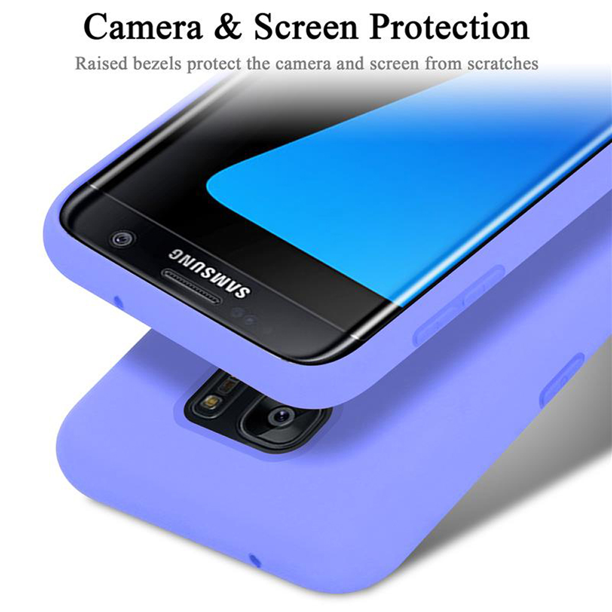 Samsung, Liquid im EDGE, LILA HELL Galaxy Hülle Silicone Case Style, LIQUID Backcover, CADORABO S7