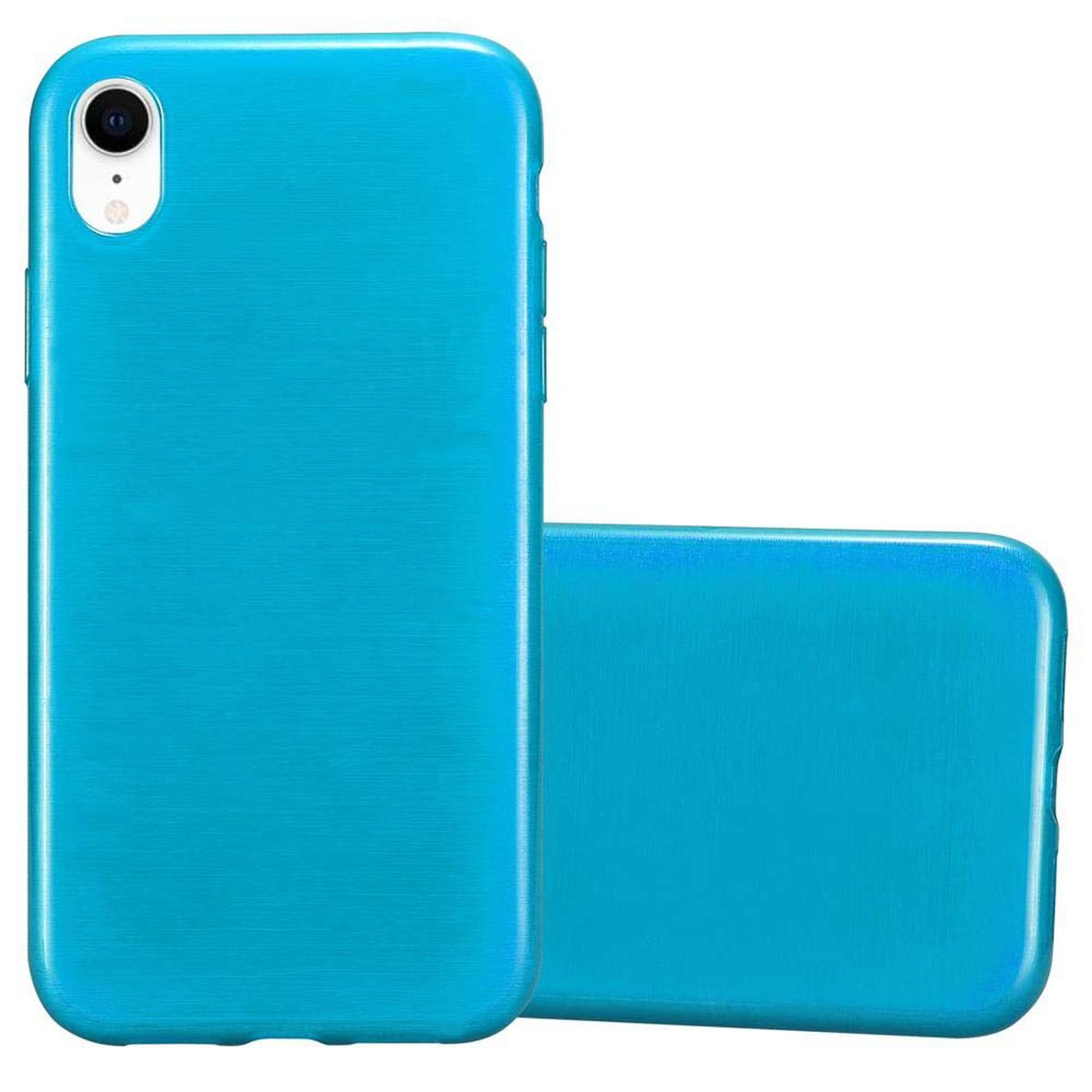 CADORABO TPU Brushed Hülle, TÜRKIS Apple, iPhone XR, Backcover