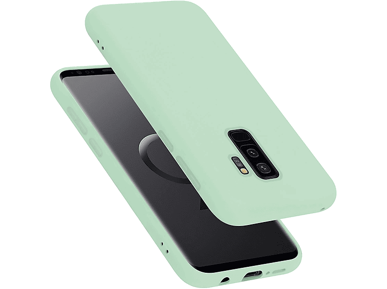 CADORABO Hülle im Liquid Silicone Case Style, Backcover, Samsung, Galaxy S9 PLUS, LIQUID HELL GRÜN
