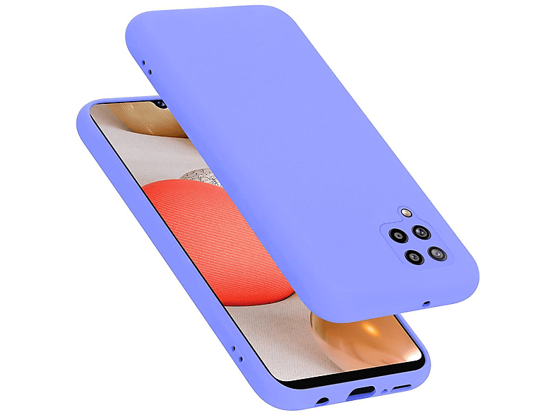 CADORABO Hülle im Liquid Silicone Case Style, Backcover, Samsung, Galaxy A42 4G, LIQUID HELL LILA