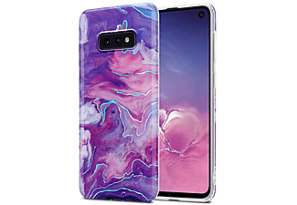 carcasa de móvil  - Funda flexible para móvil - Carcasa de TPU Silicona ultrafina CADORABO, Samsung, Galaxy S10e, mármol rosa púrpura no. 19